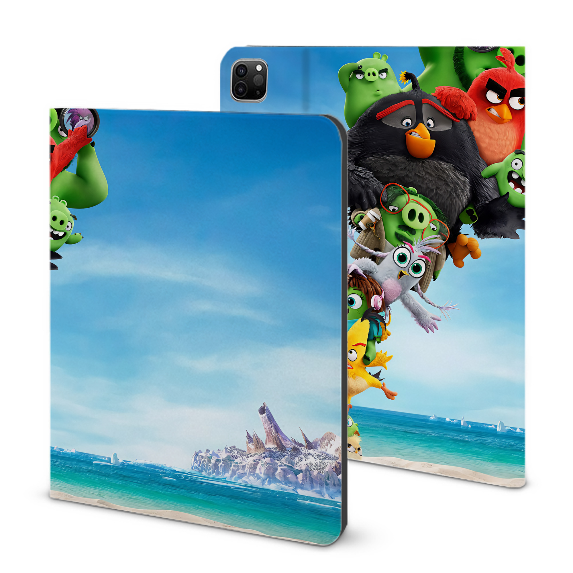 （画像用） Angry Birds アングリーバード IPad ケース ブック型 PUレザー TPU 耐衝撃 軽量 薄型 ペン収納なし 全面保護 IPad 各モデル対応